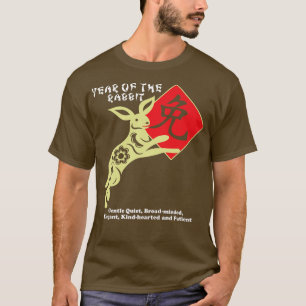 Camiseta Ano do Coelho Feliz Zodiac Chinês Novo Lunar