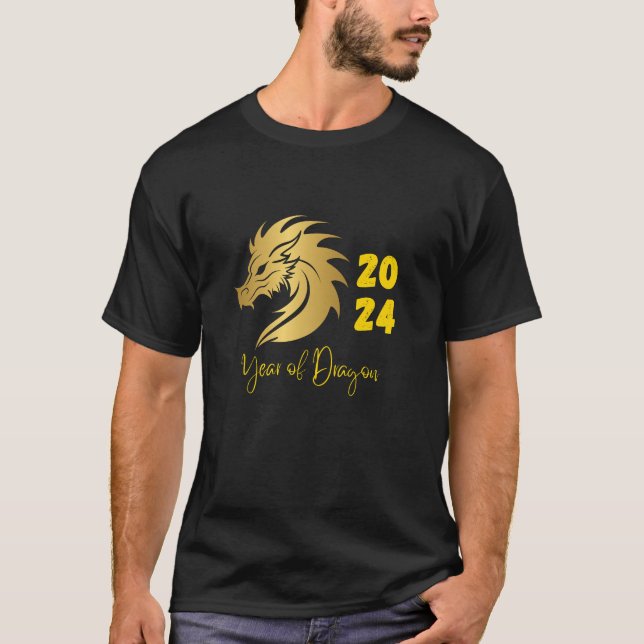 Camiseta Ano do Dragão 2024 Dourado (Frente)