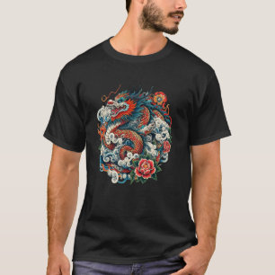Camiseta Ano do Dragão 2024 Floral Ano Novo Chinês Lu