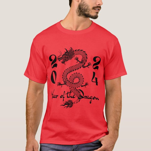 Camiseta Ano do Dragão Preto (Frente)