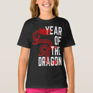 Camiseta Ano do Dragão vermelho branco