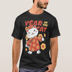 Camiseta Ano do Gato Coelho Zodíaco Chinês Ano Novo Cos