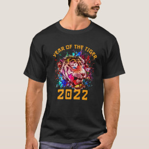 Camiseta Ano Do Horoscópio De Tigre Arte Feliz Chinês Nov