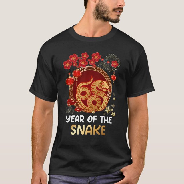 Camiseta Ano Do Novo Ano Lunar Em Cobra 2025 (Frente)