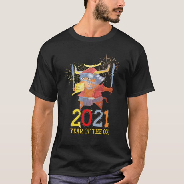 Camiseta Ano Do Ox 2021 - Feliz Ano Novo Chinês (Frente)