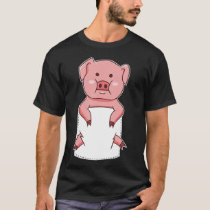 Camiseta Ano Do Porco Da Mamãe Sortuda Em Pocket Engraçado