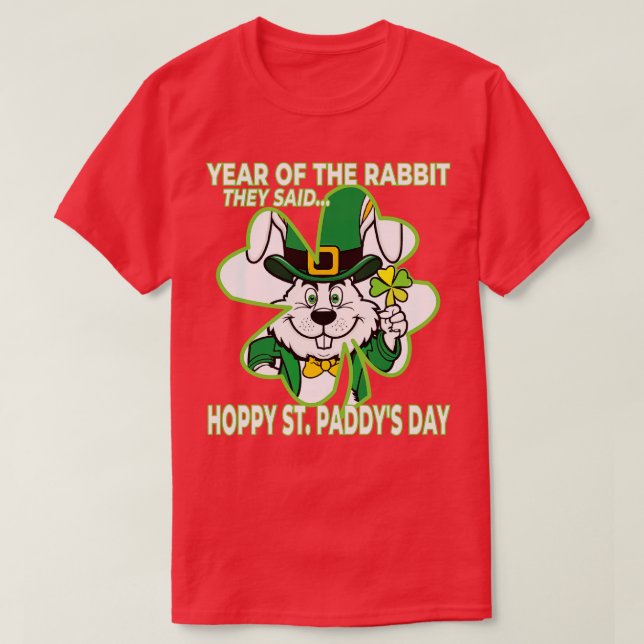 Camiseta Ano do Rabbit St Paddys Day (Frente do Design)