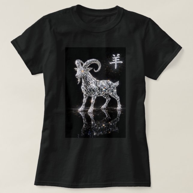 Camiseta Ano do Zodíaco Chinês Fu do Bode 0046462 (Frente do Design)