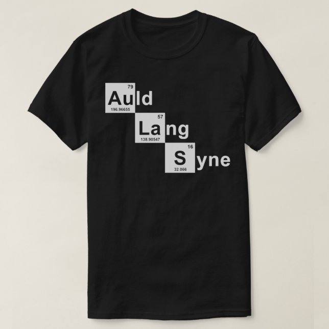 Camiseta Ano Novo 2024 Auld Lang Syne Ano Novo Ciência E (Frente do Design)
