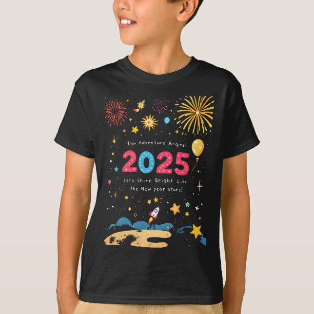 Camiseta Ano Novo 2025 Crianças (Frente)