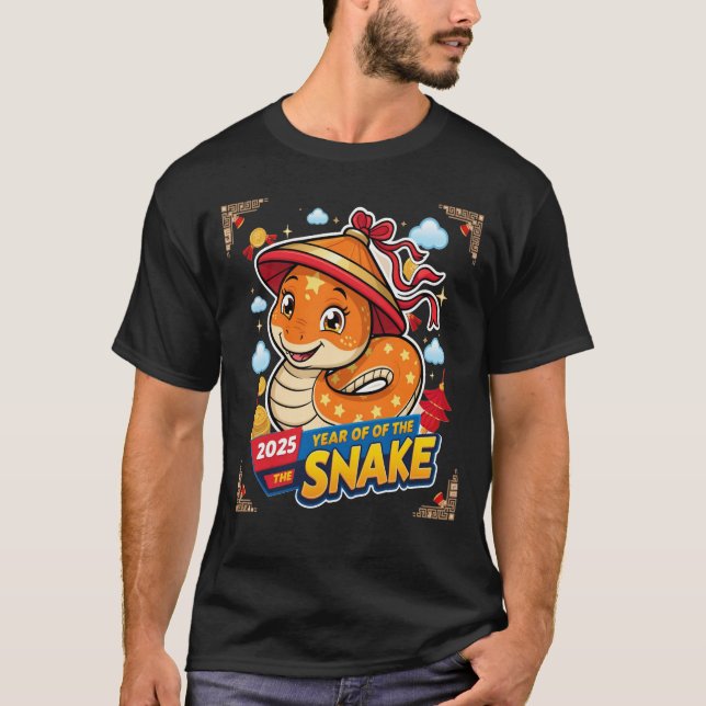Camiseta Ano Novo Chinês 2025 Do Novo Lunar Cobra (Frente)