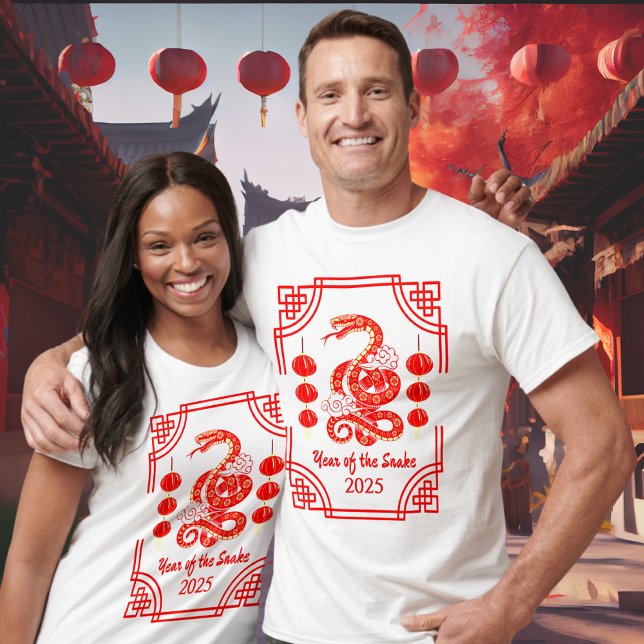 Camiseta Ano Novo Chinês 2025 Os Cantos Lanterna Cobra (Criador carregado)