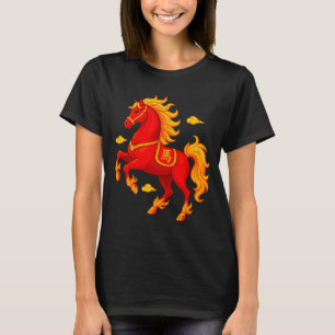 Camiseta Ano Novo Chinês 2026 Ano do Cavalo de Fogo Chama