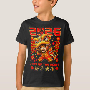 Camiseta Ano Novo Chinês 2026 Ano do Cavalo Feliz Ano Novo
