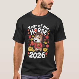 Camiseta Ano Novo Chinês 2026 Ano do Cavalo Horóscopo Lunar