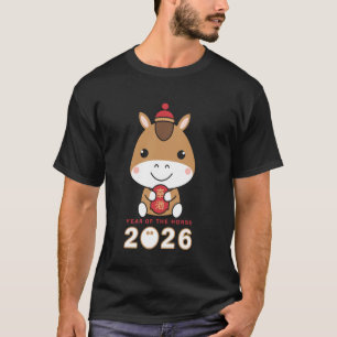 Camiseta Ano Novo Chinês 2026 Ano do Cavalo Horóscopo Lunar