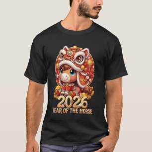 Camiseta Ano Novo Chinês 2026 Cavalo de Fogo Ano do Cavalo