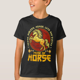 Camiseta Ano Novo Chinês 2026 Cavalo Feliz Ano Novo Chinês