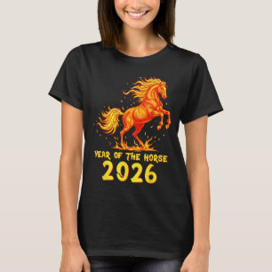 Camiseta Ano Novo Chinês 2026 Cavalo Feliz Ano Novo Chinês