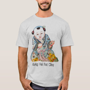 Camiseta Ano novo chinês de riso de Buddha da boa sorte