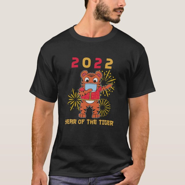 Camiseta Ano Novo Chinês Do Carrinho De Tigre 2022 (Frente)