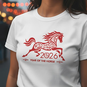 Camiseta Ano Novo Chinês do Cavalo de Fogo 2026