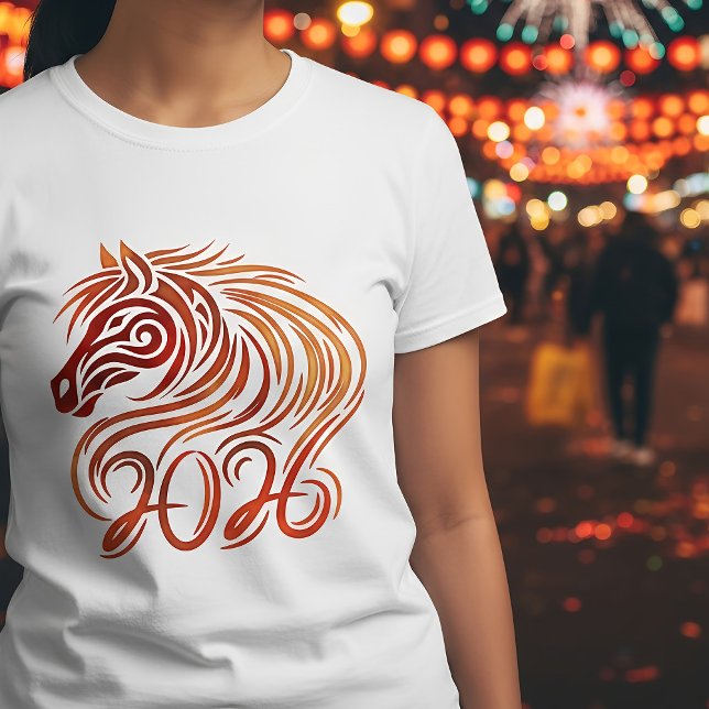 Camiseta Ano Novo Chinês do Cavalo de Fogo 2026 (Criador carregado)