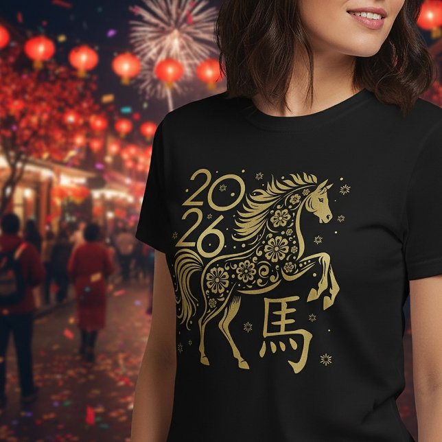 Camiseta Ano Novo Chinês do Cavalo de Fogo 2026 (Criador carregado)