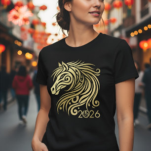 Camiseta Ano Novo Chinês do Cavalo de Fogo 2026