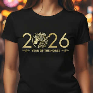 Camiseta Ano Novo Chinês do Cavalo de Fogo 2026