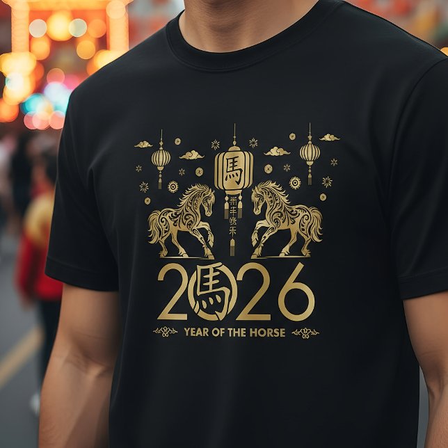 Camiseta Ano Novo Chinês do Cavalo de Fogo 2026 (Criador carregado)