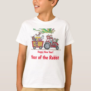 Camiseta Ano Novo Chinês do Trator de Coelho