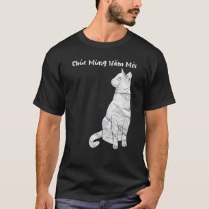Camiseta Ano Novo Chinês Vietnamita 12 Zodíacos Caligrafia