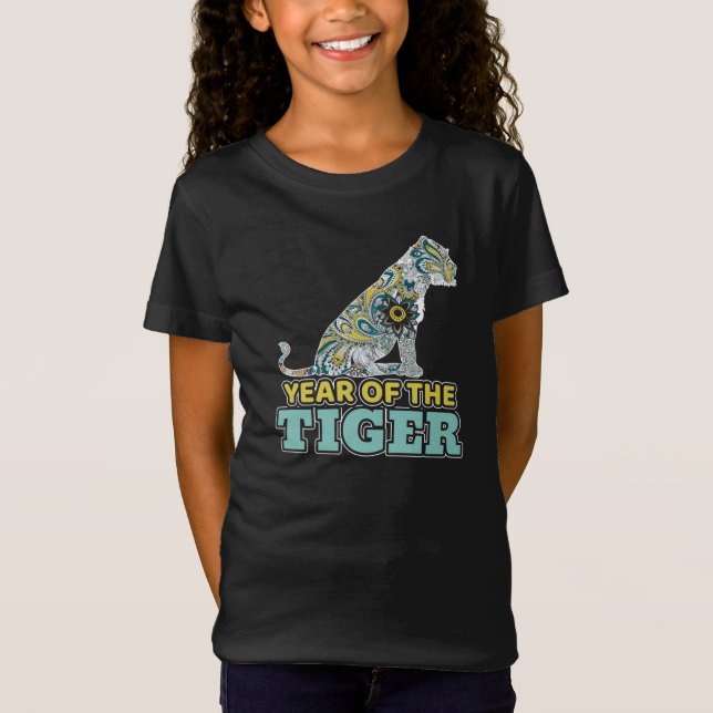 Camiseta Ano Novo Chinês - Zodiac White Tiger (Frente)