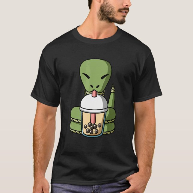 Camiseta Ano Novo da China Cobra Boba Tea Bubble (Frente)