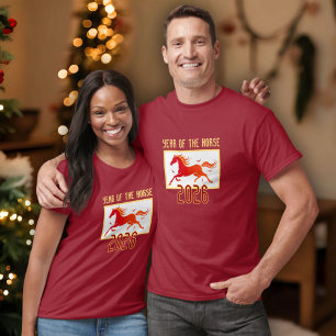 Camiseta Ano Novo do Cavalo de Fogo Chinês 2026