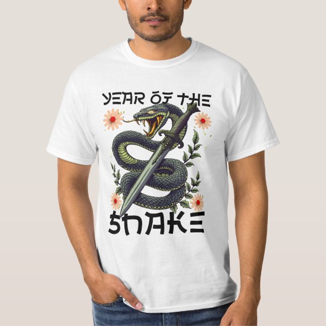 Camiseta Ano Novo do Cobra Zodiac Chinês (Frente)