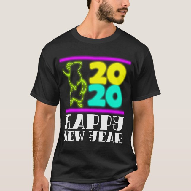 Camiseta Ano Novo do Rato 2020 Lunar Chinês Zodiac (Frente)