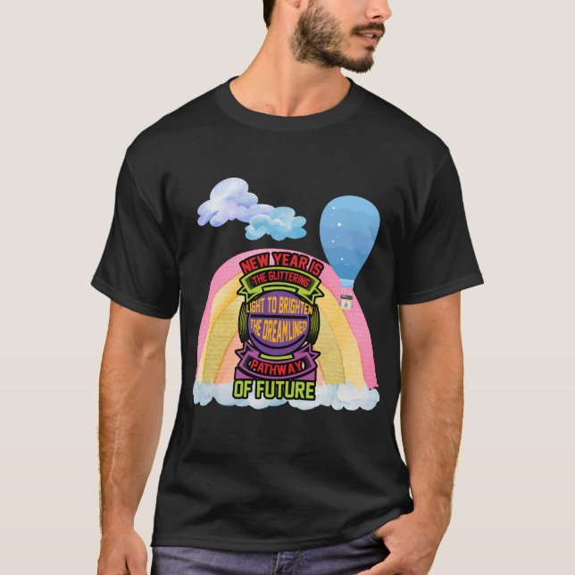 Camiseta Ano Novo é o céu turvo brilhante (Frente)