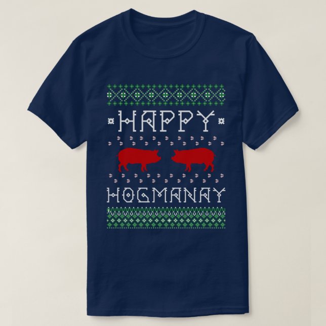 Camiseta "Ano novo escocês feio engraçado de Hogmanay (Frente do Design)