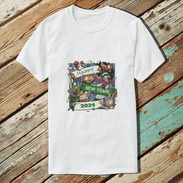 Camiseta Ano Novo Fãs Engraçadas De Esportes Animais Fãs De (Criador carregado)