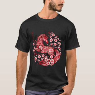 Camiseta Ano Novo Lunar Feliz Ano Novo Chinês do Cavalo