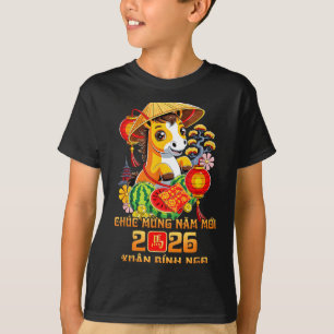 Camiseta Ano Novo Lunar Vietnamita Chuc Mung Nam Moi 2026 H