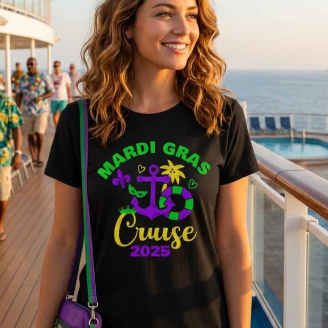 Camiseta Ano Personalizado do Mardi Gras Cruise (Criador carregado)