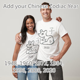 Camiseta Ano Personalizável do Rato Zodiac