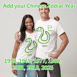 Camiseta Ano Personalizável do Zodiac cobra