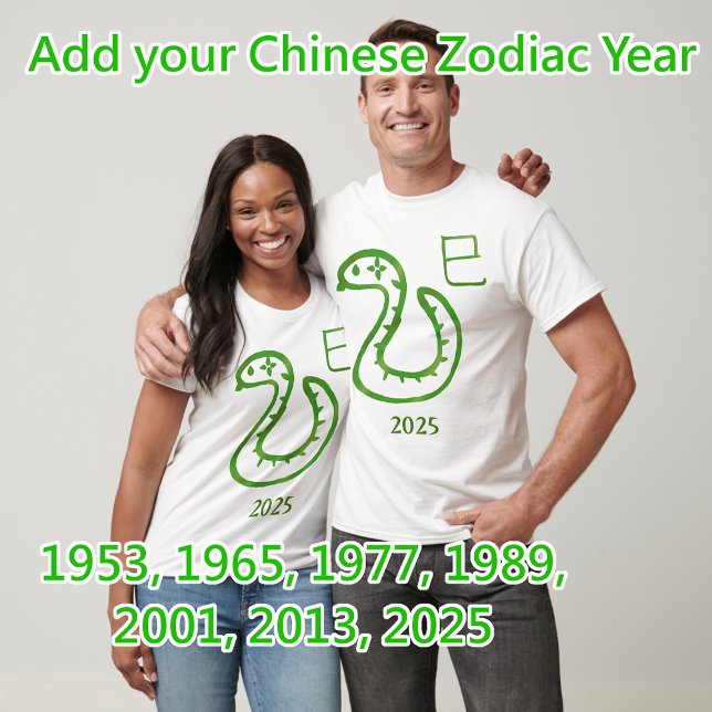 Camiseta Ano Personalizável do Zodiac cobra (Criador carregado)