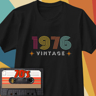 Camiseta Ano Retroativo 1976, Colorido, Minimalista