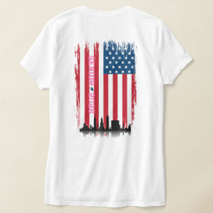 Camiseta Ano Sênior Bandeira Americana Silhueta NY