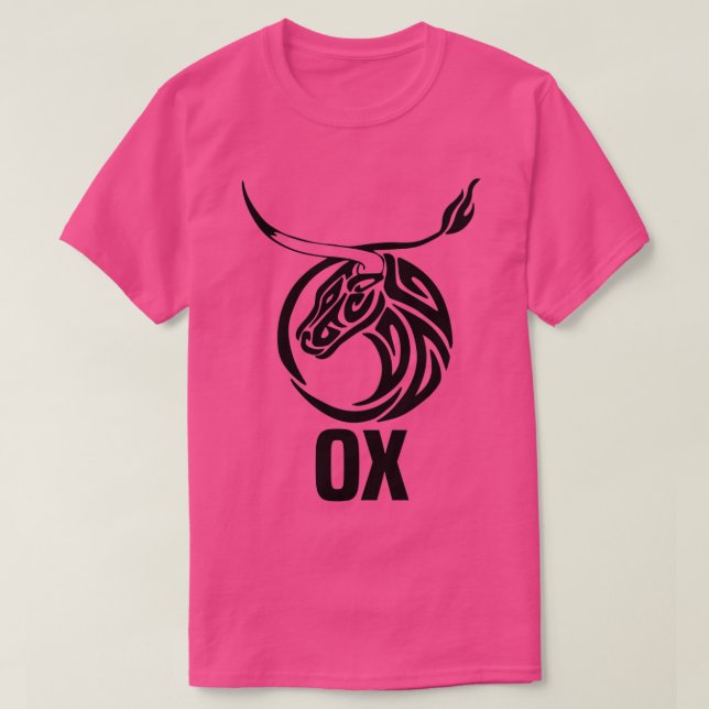 Camiseta Ano Tribal do Ox chinês Zodiac design (Frente do Design)